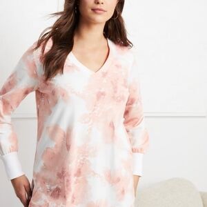June + Vie V-Neck French Terry Sweatshirt